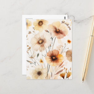 Schöne Wildblumen Blumen WERDE BALD WIEDER GESUND Postkarte