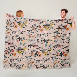 Schöne Wildblumen Elegantes Aquarell Rosa Fleecedecke