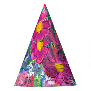 Schöne Wildblumen: Handgezeichnete Kunst. Partyhütchen