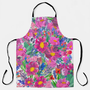 Schöne Wildblumen: Handgezeichnete Kunst. Schürze