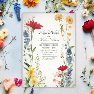 Schöne Wildblumen Natur Trendy Blumenzwiese Einladung