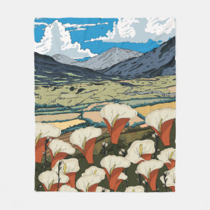 Schöne Wildblumenwiesenlandschaft Fleecedecke