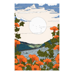 Schöne Wildblumenwiesenlandschaft Fotodruck