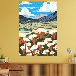 Schöne Wildblumenwiesenlandschaft Leinwanddruck