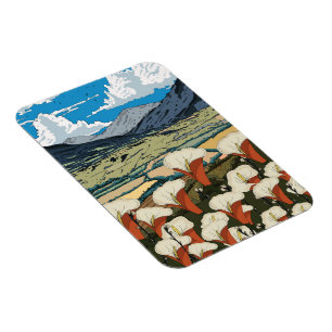 Schöne Wildblumenwiesenlandschaft Magnet