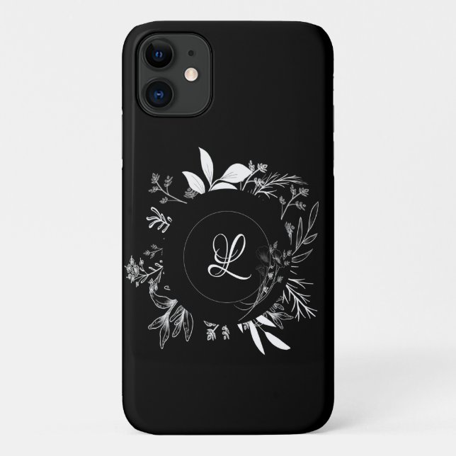 Schöne wilde Blume Doodle Monogram Case Mate i (Rückseite)
