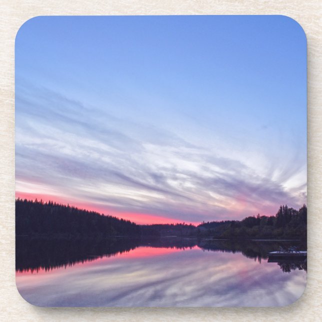 Schöne Wildnis Sonnenuntergang über dem Foto Untersetzer (Vorderseite)