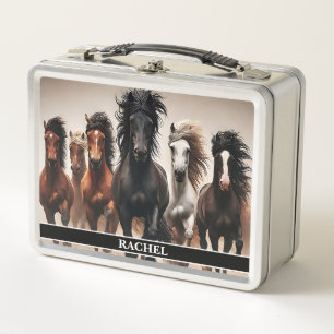 Schöne Wildpferde-Lunchbox Metall Brotdose