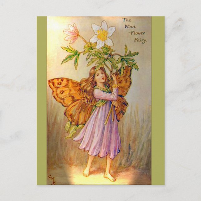 Schöne Windblumenfee Postkarte (Vorderseite)