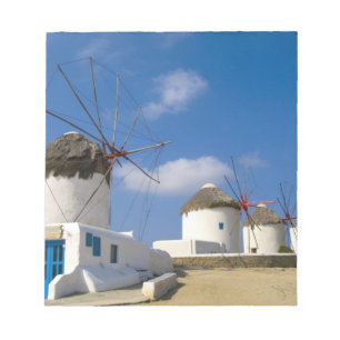 Schöne Windmühlen auf der Insel Mykonos, Notizblock