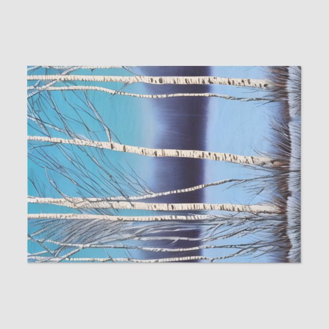 Schöne Winter Birch Seidenpapier (Vorderseite)