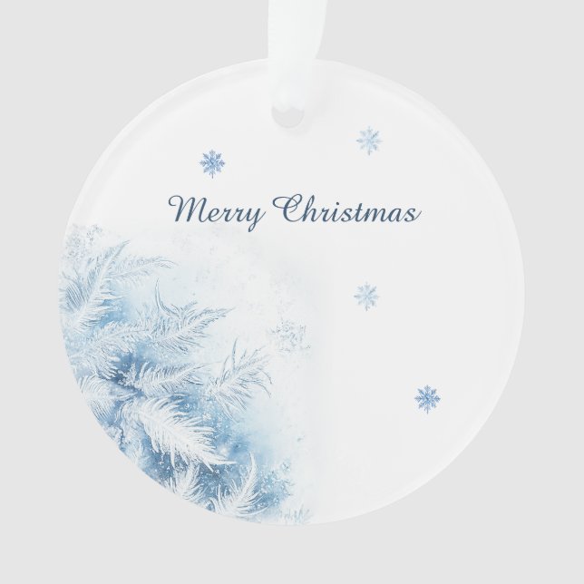Schöne Winter Frost Weihnachten Ornament (Vorderseite)