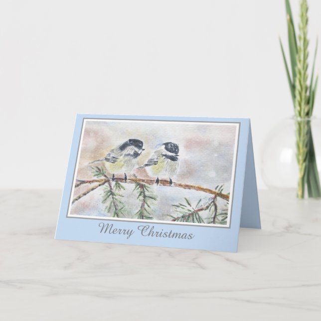 Schöne Winter Nature Bird Szene Weihnachten (Vorderseite)
