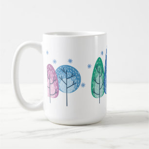 Schöne Winterbaume in Pastellfarben Kaffeetasse