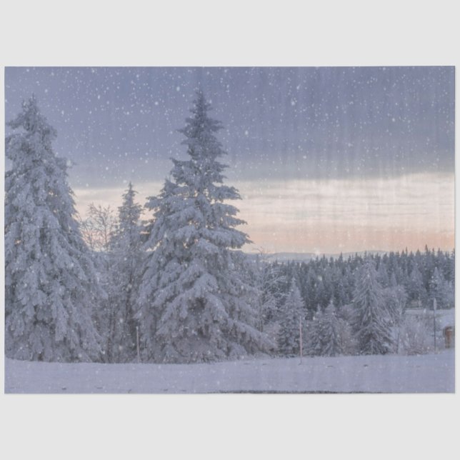 Schöne Winterlandschaft als Schnee Seidenpapier (Vorderseite)