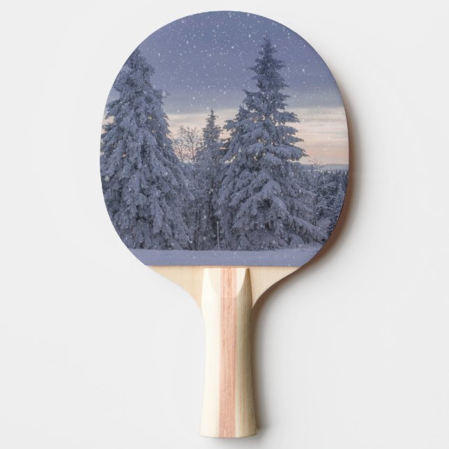 Schöne Winterlandschaft als Schnee Tischtennis Schläger (Vorderseite)