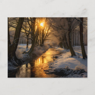 Schöne Winterlandschaft (KI generiert) Postkarte