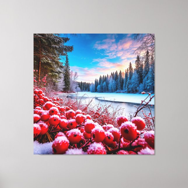 Schöne Winterlandschaft Leinwanddruck (Vorderseite)