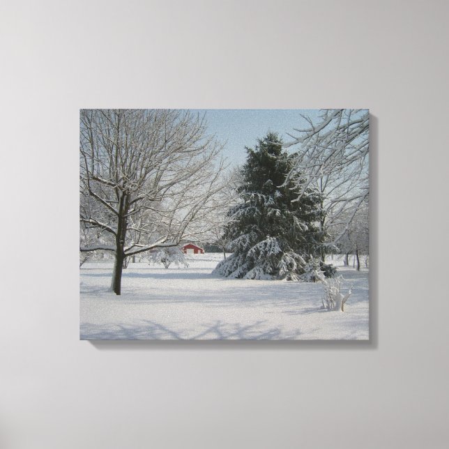 Schöne Winterlandschaft Leinwanddruck (Vorderseite)