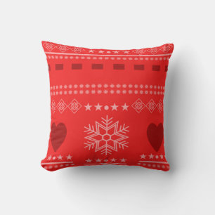 Schöne Winterlandschaft mit Herzen Kissen