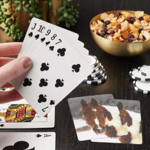 Schöne Winterpferd-Landschaft Spielkarten