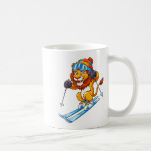 Schöne Wintersportmöglichkeiten für Löwen Kaffeetasse