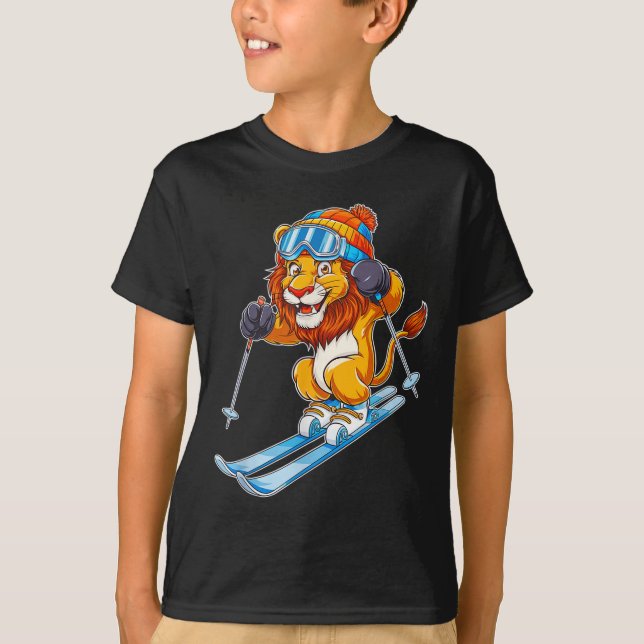 Schöne Wintersportmöglichkeiten für Löwen T-Shirt (Vorderseite)
