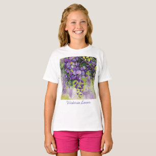 Schöne Wisteria Blume Im T - Shirt Watercolor