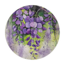 Schöne Wisteria Blume im Wasserfarbenbereich Schneidebrett