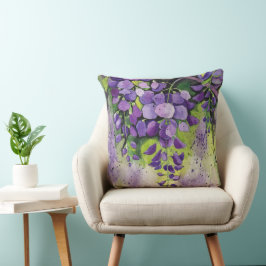 Schöne Wisteria-Blume in Aquarellkissen Kissen