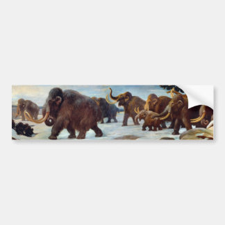 Schöne wollige Mammuts in Schneestoßdämpfer stiker Autoaufkleber