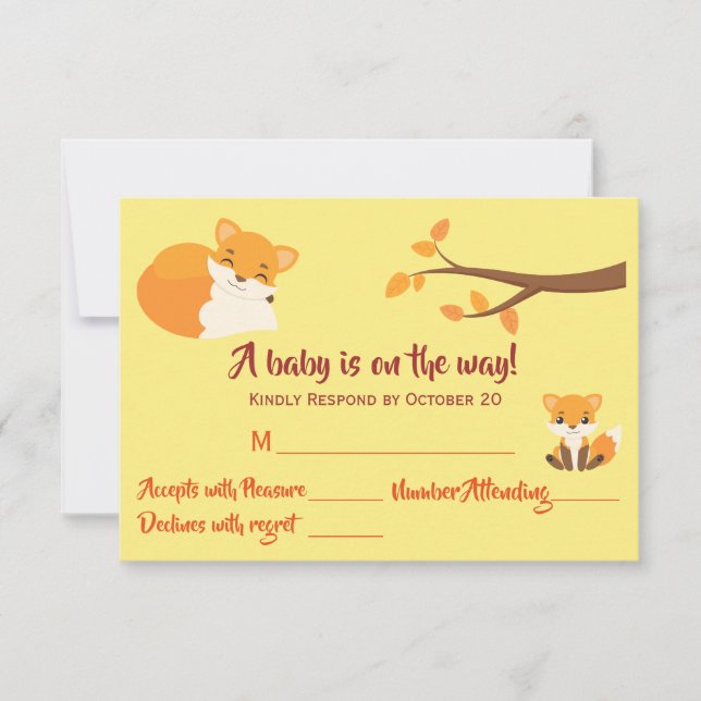 Schöne Woodland Thema Kinderdusche RSVP Karte (Vorderseite)