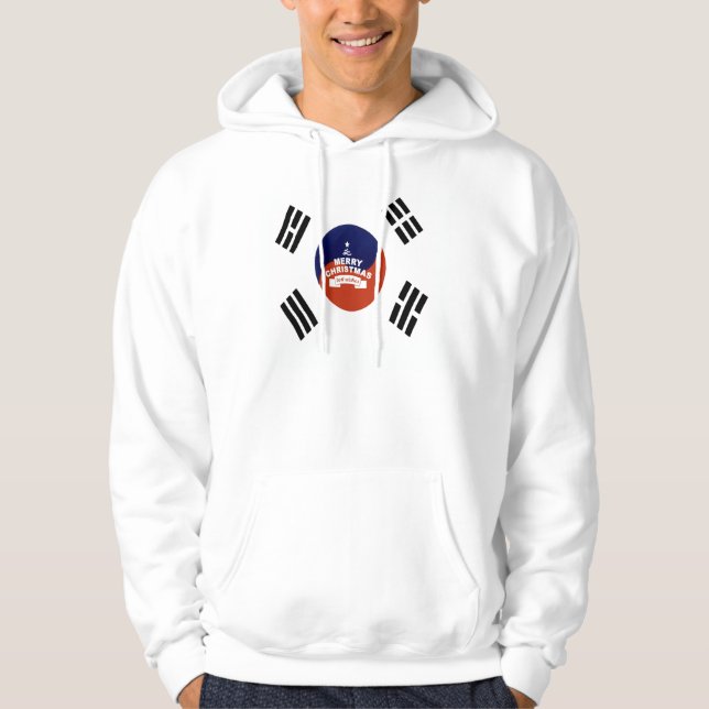 Schöne Wünsche Südkorea Frohe Weihnachten Hoodie (Vorderseite)