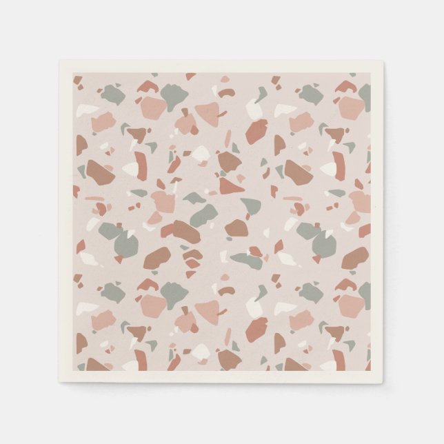 Schöne Wüstenfarben Terrazzo Muster Serviette (Vorderseite)