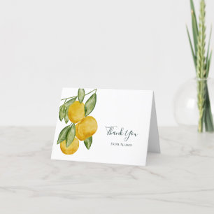 Schöne Zitronenbaumzweig-Aquarell-Personalisierung Dankeskarte