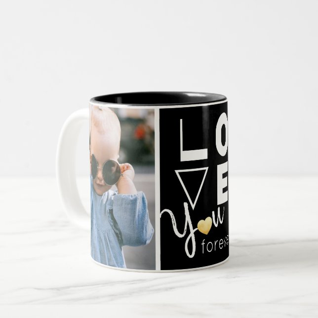 Schöne Zwei-Foto-Liebe Sie Tasse (Vorderseite Links)