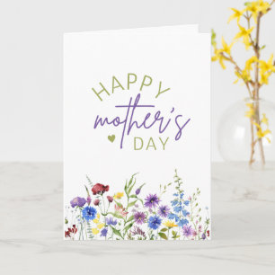 Schönen Muttertag Elegante Aquarell-Wildblumen Karte