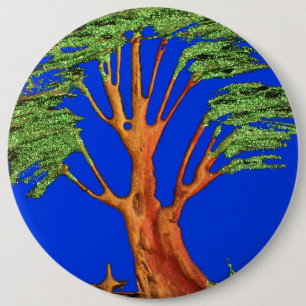 Schönen Tag Afrikanischer ECO Blauer Himmel Akazie Button