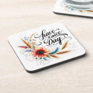 Schönen Tag floral Getränkeuntersetzer