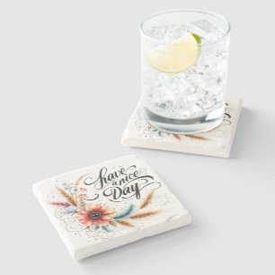 Schönen Tag floral Steinuntersetzer