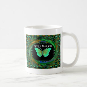 Schönen Tag und eine bessere Nacht Schmetterling.p Kaffeetasse
