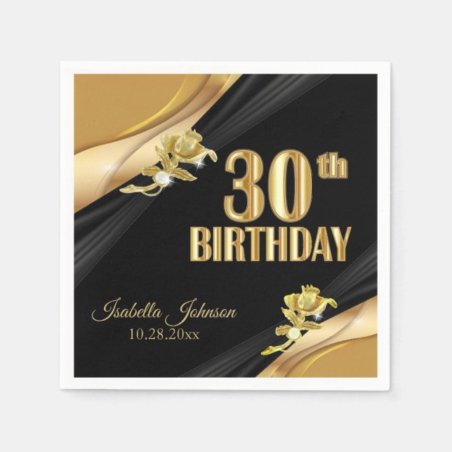 Schöner 30. Geburtstag Serviette (Vorderseite)