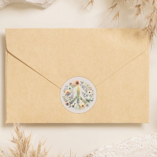 Schöner 70er Retro Peace Sign Runder Aufkleber (Von Creator hochgeladen)