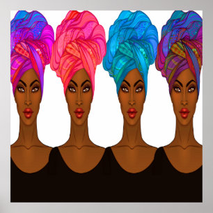 Schöner Afroamerikaner - Schwarzes Frauenposter Poster