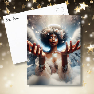 Schöner afroamerikanischer Angel Ethereal Postkarte