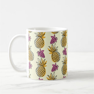 Schöner Ananas- und Erdbeerausschnitt Kaffeetasse