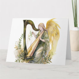 Schöner Angel Wild Harfe Wasserfarbe Dankeskarte