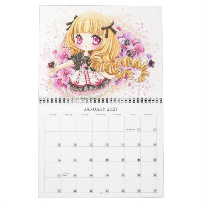 Schöner Anime chibi Mädchen Kalender 2013 (Jan 2027)