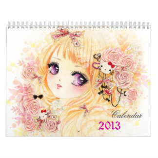 Schöner Animemädchen Kalender 2013