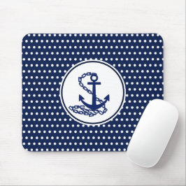 Schöner Ankerstil, blau-weiß und maritim Mousepad